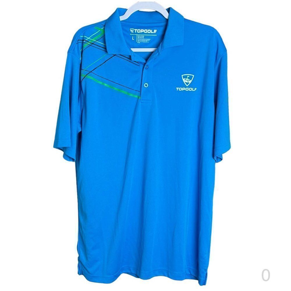 Topgolf mens large blue golf tennis collar polo shirt